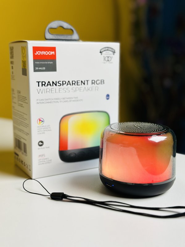 Joyroom Bluetooh Speaker – JR-ML03 Transparent Wireless Speaker With RGB Light